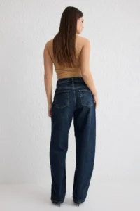 TRENDYOLMİLLA Dark Blue Regular Waist Loose Baggy jeans - Image 5