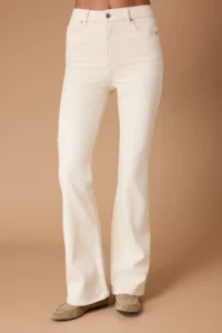TRENDYOLMİLLA Ecru High Waist Less Flexible Flare flared leg jeans - Image 3