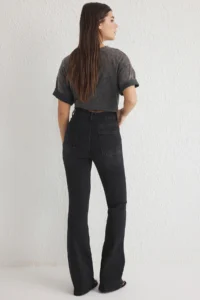 TRENDYOLMİLLA Black High Waist Middle Flexible Flare flared leg jeans - Image 5