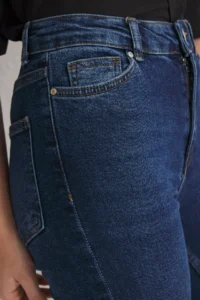 TRENDYOLMİLLA Dark Blue High Waist comfort/Flexible Flare flared leg jeans - Image 4