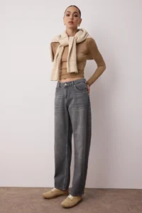 TRENDYOLMİLLA Anthracite Premium Low Waist barrel jeans - Image 2