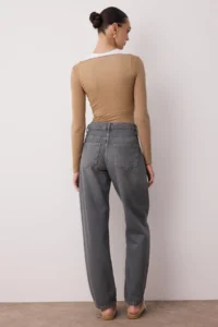 TRENDYOLMİLLA Anthracite Premium Low Waist barrel jeans - Image 4