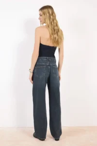 TRENDYOLMİLLA Dark Blue Premium Low Waist barrel jeans - Image 4