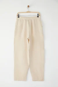 TRENDYOLMİLLA Beige 100% Linen Belt Detailed barrel Pants - Image 6