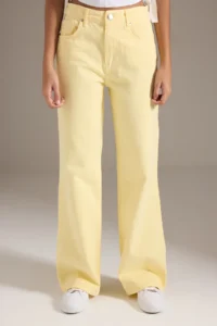 TRENDYOLMİLLA Yellow High Waist Wide Leg jeans - Image 3