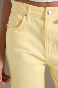 TRENDYOLMİLLA Yellow High Waist Wide Leg jeans - Image 4
