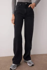 TRENDYOLMİLLA Black High Waist Wide Leg jeans - Image 3