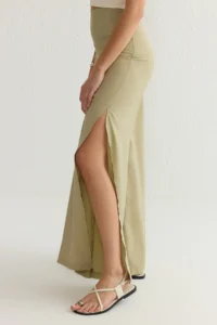 TRENDYOLMİLLA Mint Modal Wide Leg / Wide Leg High Waist slit Weaving Pants  Palazzo Pants - Image 3