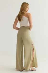 TRENDYOLMİLLA Mint Modal Wide Leg / Wide Leg High Waist slit Weaving Pants  Palazzo Pants - Image 5