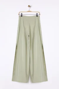 TRENDYOLMİLLA Mint Modal Wide Leg / Wide Leg High Waist slit Weaving Pants  Palazzo Pants - Image 6