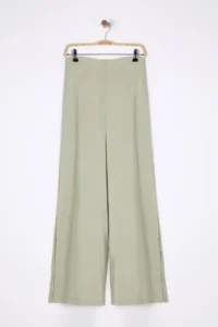TRENDYOLMİLLA Mint Modal Wide Leg / Wide Leg High Waist slit Weaving Pants  Palazzo Pants - Image 8