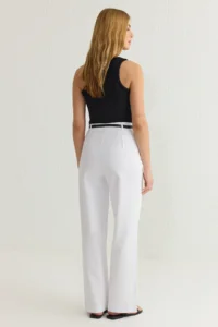 TRENDYOLMİLLA White Arched Cotton Weaving Pants - Image 5