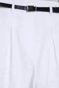 TRENDYOLMİLLA White Arched Cotton Weaving Pants - Image 7