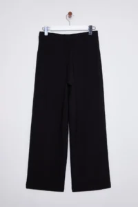 TRENDYOLMİLLA Black Low Waist Wide Leg/Wide Leg Weaving Pants - Image 10