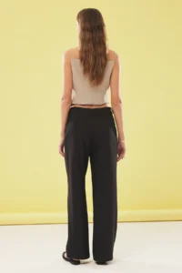TRENDYOLMİLLA Black Low Waist Wide Leg/Wide Leg Weaving Pants - Image 7