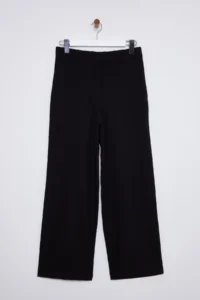 TRENDYOLMİLLA Black Low Waist Wide Leg/Wide Leg Weaving Pants - Image 8
