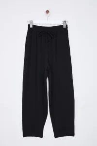 TRENDYOLMİLLA Black Elastic Waist Harem/Salwar Relaxed Cut Weaving Pants - Image 8