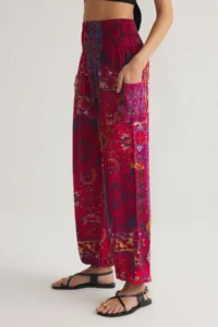 TRENDYOLMİLLA Rejection Ethnic Patterned Legs Elastic Shalwar Form Weaving Pants - Image 4