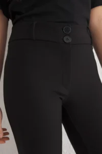 TRENDYOLMİLLA Black flared leg Regular Waist Weaving Pants - Image 5