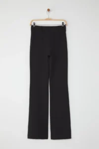 TRENDYOLMİLLA Black flared leg Regular Waist Weaving Pants - Image 8