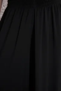 TRENDYOLMİLLA Black Elastic Waist Soft Comfortable Material Wide Leg Extra Wide Leg Weaving Pants - Image 3