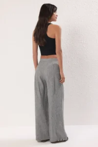 TRENDYOLMİLLA Gray Wide Leg/Wide Leg Weaving Pants  Palazzo Pants - Image 4