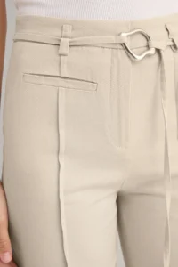 TRENDYOLMİLLA White Cotton Gabardine Arched Wide Leg/Wide Leg Pants - Image 2