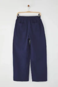 TRENDYOLMİLLA Navy Blue Mat textured Elastic Waist Pants - Image 8