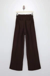 TRENDYOLMİLLA Dark Brown Elastic Waist Wide Leg/Wide Leg Viscose Pants - Image 5