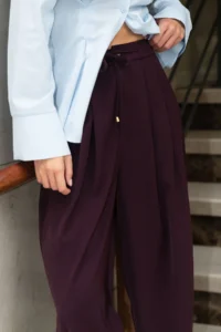 TRENDYOLMİLLA Plum Shalwar/Harem Laced Pants - Image 3