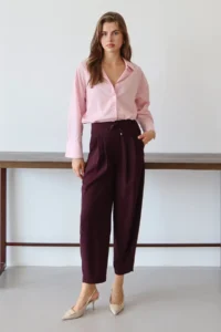 TRENDYOLMİLLA Plum Shalwar/Harem Laced Pants - Image 5