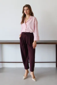 TRENDYOLMİLLA Plum Shalwar/Harem Laced Pants - Image 6