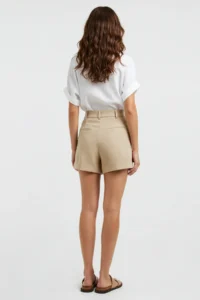 TRENDYOLMiLLA Beige linen look Diz Size City  Shorts - Image 2