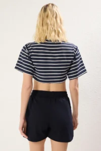 TRENDYOLMiLLA Navy Blue relaxed/Rahat Pattern Pocket Detail Flexible Knitting  Shorts & Bermuda - Image 5