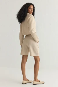 TRENDYOLMiLLA Beige linen look Regular Size Weaving Shorts & Bermuda - Image 5