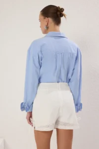 TRENDYOLMiLLA White Short embroidery Shorts & Bermuda - Image 4
