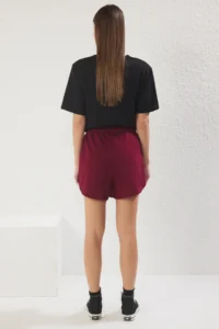 TRENDYOLMiLLA Anthracite-Burgundy 2 Sets Paket relaxed/Rahat Pattern Short Flexible Knitting Shorts & Bermuda - Image 3
