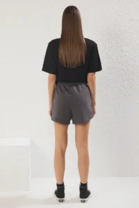 TRENDYOLMiLLA Anthracite-Burgundy 2 Sets Paket relaxed/Rahat Pattern Short Flexible Knitting Shorts & Bermuda - Image 6