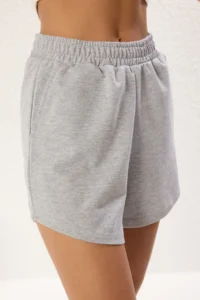 TRENDYOLMiLLA Gray Melanj- Black 2 Sets Paket relaxed/Rahat Pattern Short Flexible Knitting  Shorts & Bermuda - Image 3