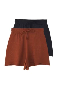 TRENDYOLMiLLA Navy Blue-Brick Rejection Crepe relaxed/Rahat Pattern Short Flexible Knitting  Shorts & Bermuda - Image 7