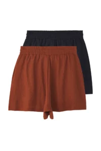 TRENDYOLMiLLA Navy Blue-Brick Rejection Crepe relaxed/Rahat Pattern Short Flexible Knitting  Shorts & Bermuda - Image 8