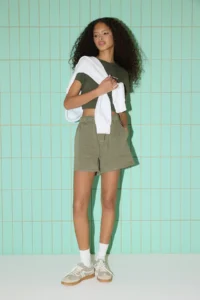 TRENDYOLMiLLA Khaki High Waist City Size denim Shorts - Image 2