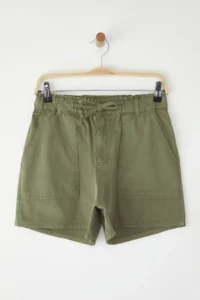 TRENDYOLMiLLA Khaki High Waist City Size denim Shorts - Image 5
