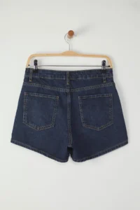 TRENDYOLMiLLA Dark Blue Regular Waist City Size denim Shorts - Image 6