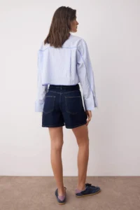 TRENDYOLMiLLA Dark Blue High Waist City Size denim Shorts - Image 4