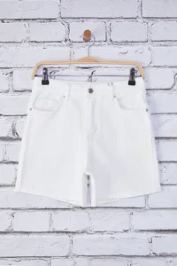 TRENDYOLMiLLA White High Waist City Size denim Shorts - Image 5