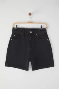TRENDYOLMiLLA Black Regular Waist City Size denim Shorts - Image 5