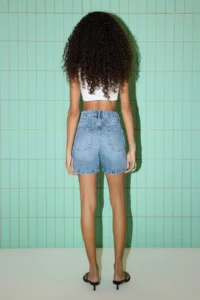 TRENDYOLMiLLA Mavi Regular Waist City Size denim Shorts - Image 4