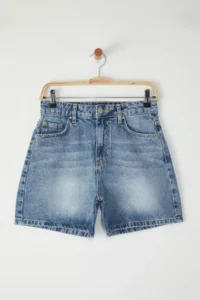 TRENDYOLMiLLA Mavi Regular Waist City Size denim Shorts - Image 5