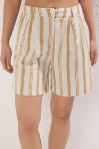 TRENDYOLMiLLA Multicolored Striped linen look Shorts & Bermuda - Image 3